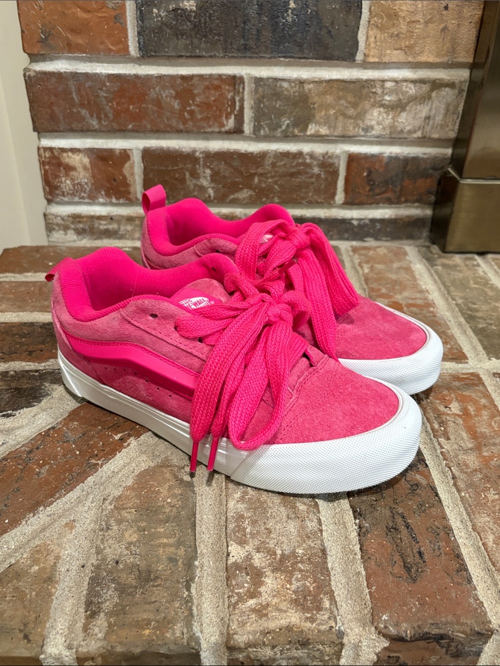 Vans Bright Pink Suede Skate Sneakers